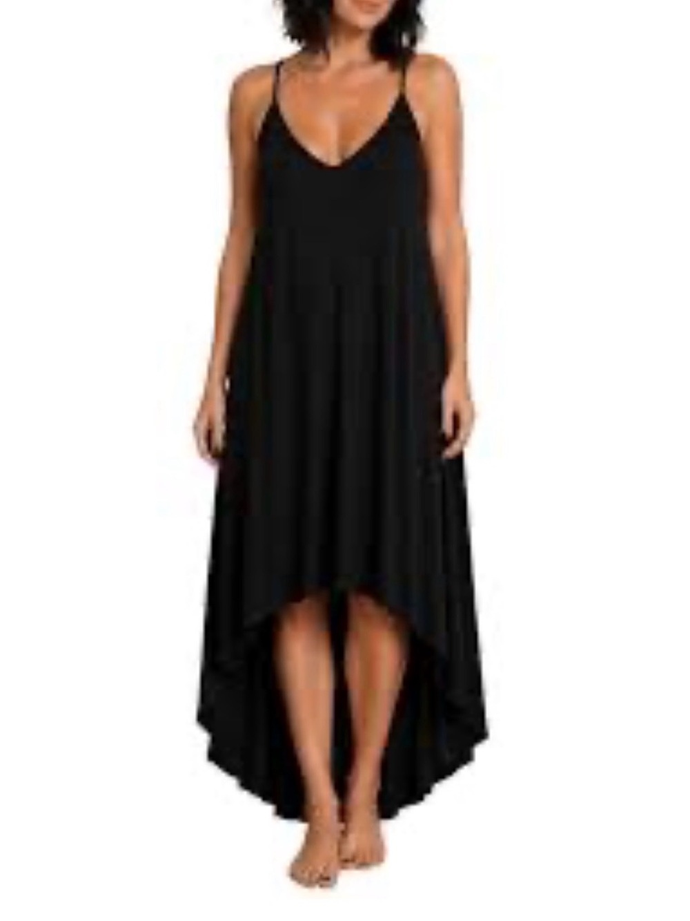 5/$15! Boho Me black High-Low dress with elastic back. Size M